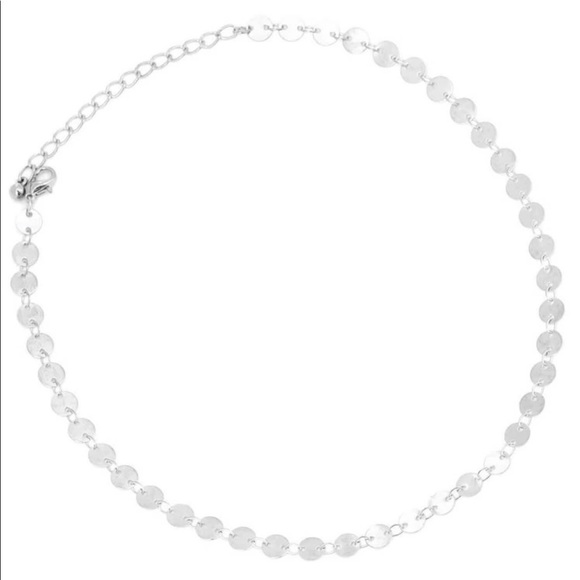 Silver Moon Necklace + Disc & Rhinestone Choker - Picture 5 of 7